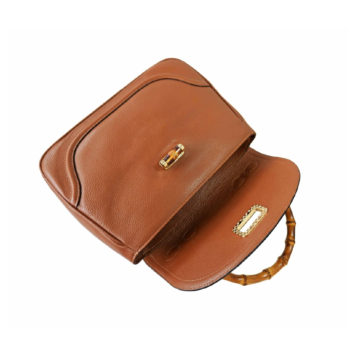 Cartera de cuero Asa Bambú Vittoria di Lusso