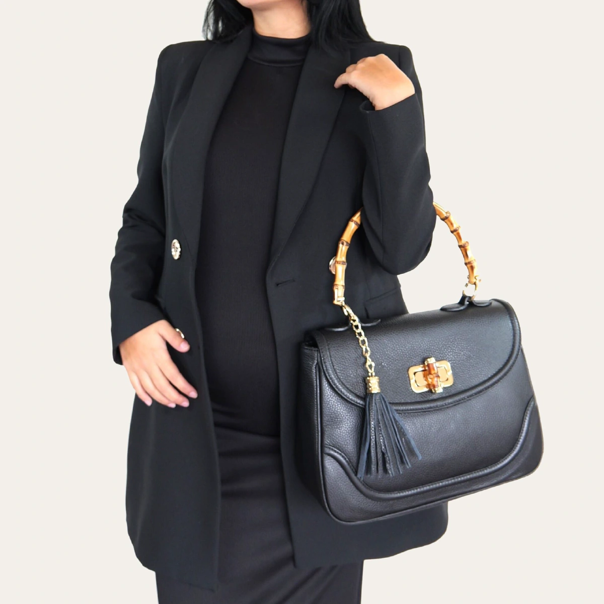 Cartera de mujer Asa Bambú Vittoria di Lusso