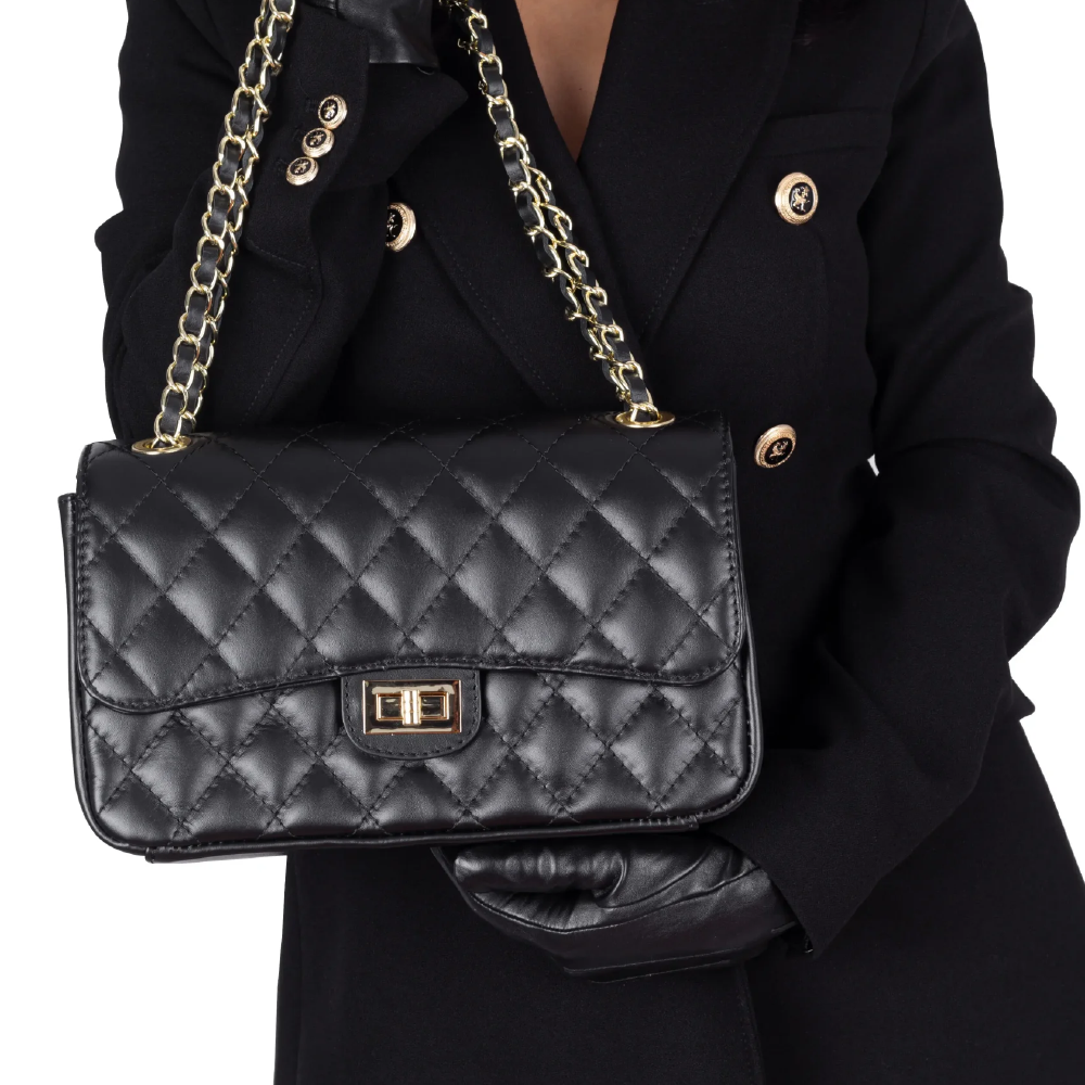 Cartera negra para fiesta Mademoiselle Vittoria di Lusso